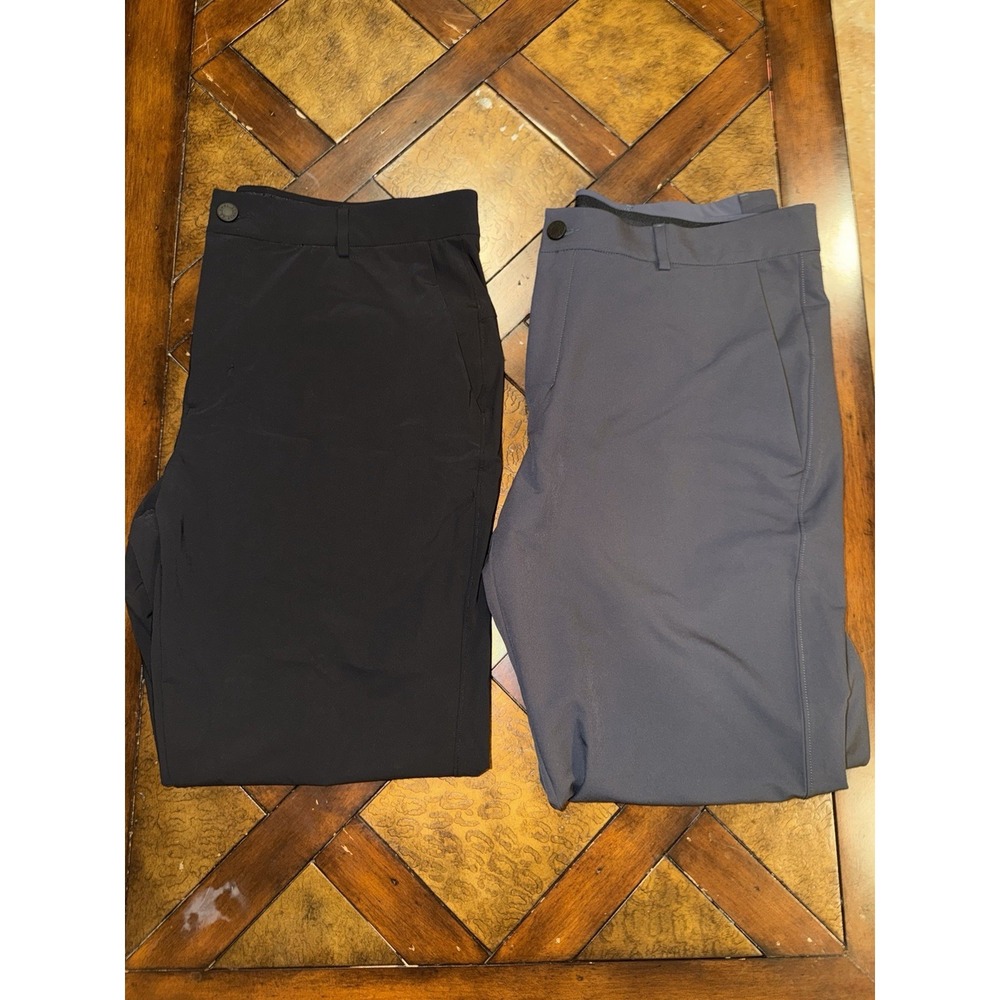 Lot (2) UNRL Golf Pants Mens XL Black/Gray Performance Stretch Tech Chino
